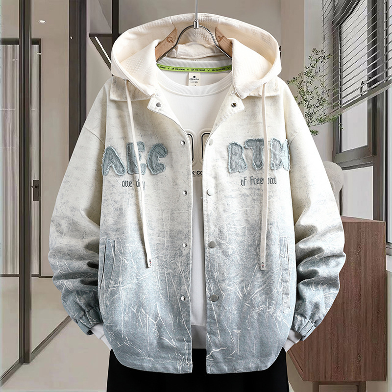 Men's Detachable Hood Jacket Spring and Autumn New Style for Teenagers and Students, Stylish Versatile Trendy Brand Coat Men's Top