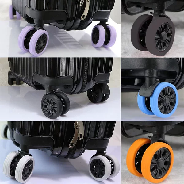 Silicone Protective Covers for Suitcase Wheels, Silent Caster Wheel Covers That Reduce Wheel Noise