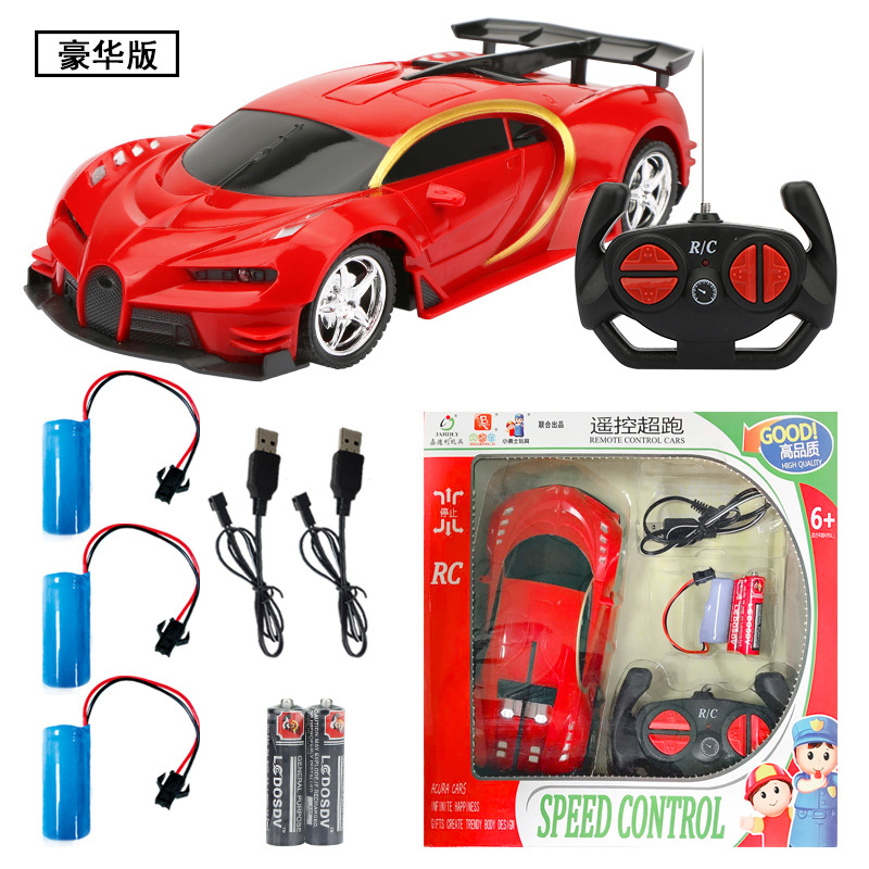 Coche de control remoto niño eléctrico juguete coche deportivo carga todoterreno jeep modelo de cuatro vías 1 18 simulación