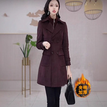 加棉加厚植绒皮加棉假两件套上衣2025年冬季新款气质修身显瘦外套