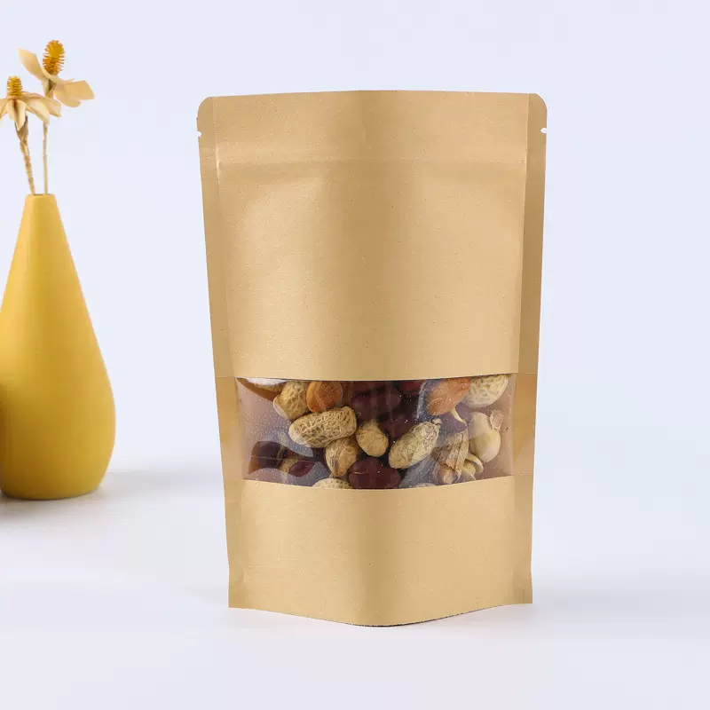 牛皮纸袋自封自立袋 干果 木耳 茶叶 枸橘 红枣 五谷杂粮现货包装