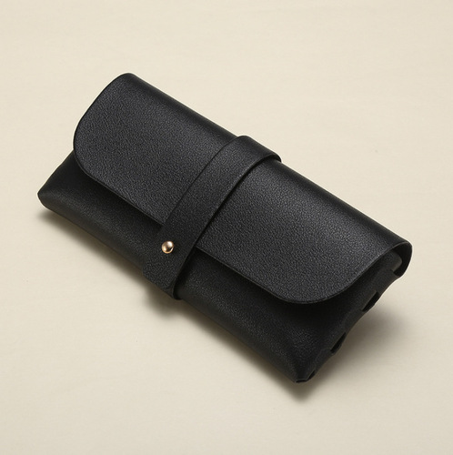  New Thick PVC Stud Buckle Glasses Case Cross-Border Sunglasses Case Myopia Leather Case Convenient Fashion Box