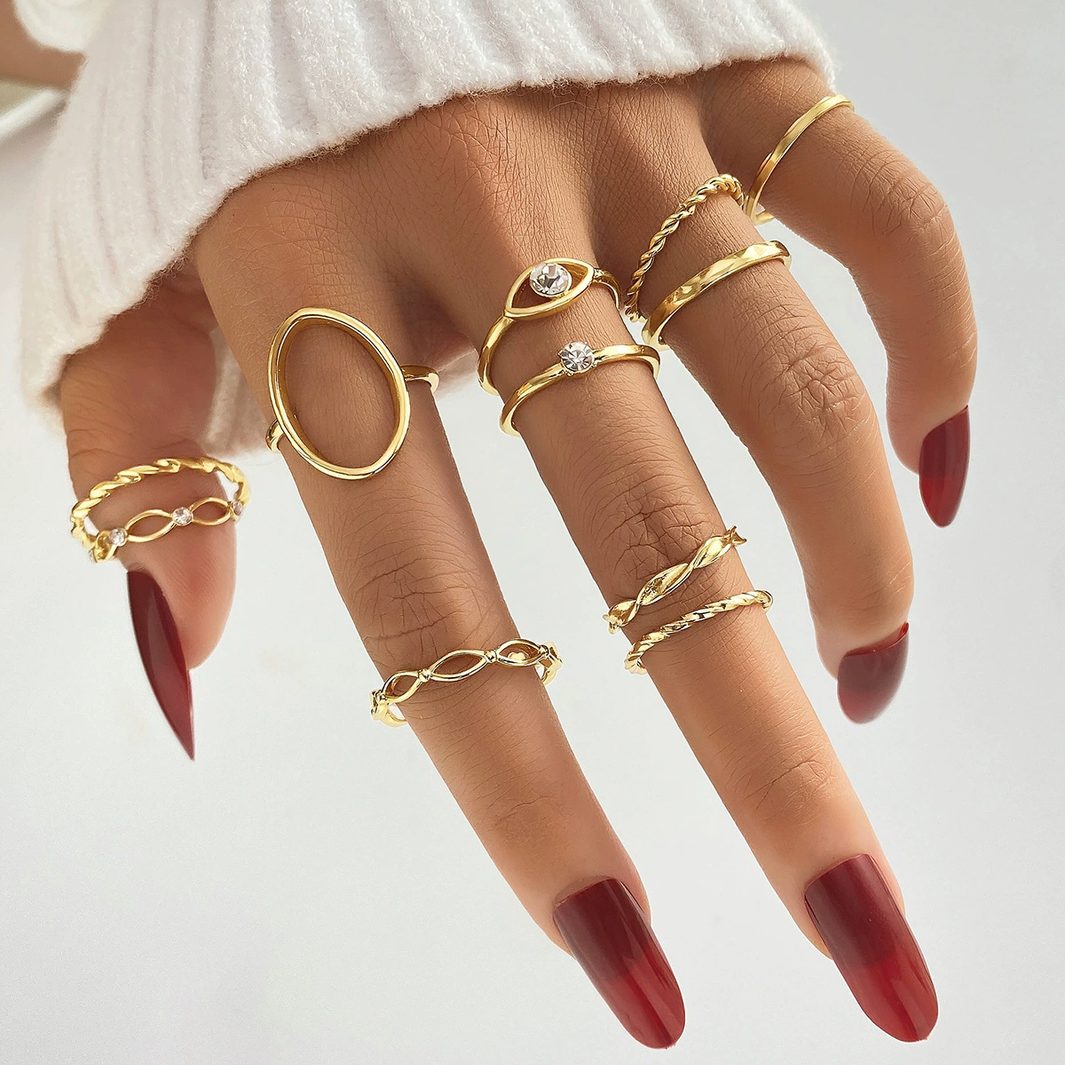(Cross-border trading), multi-joint ring, set pearl solar-powered, 23 pieces