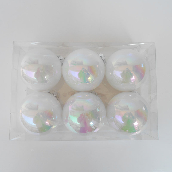 6cm/7cm/8cmPET white fantasy ball Christmas decoration colorful…