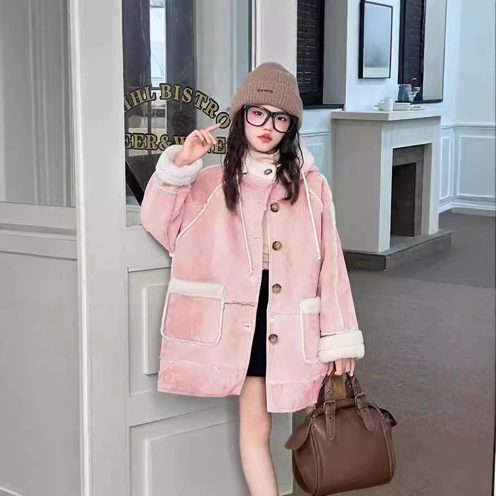 Warm long demi-season down jacket, for teenagers, mid-length