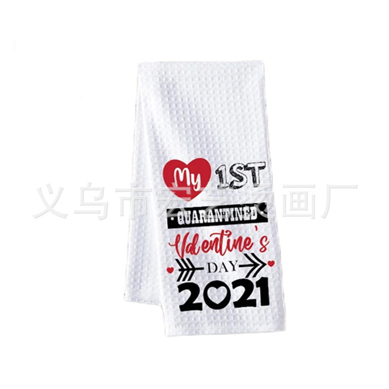 Heat transfer printing 400g weight blank towel polyester 40x60cm waffle sublimation tea towel hand towel