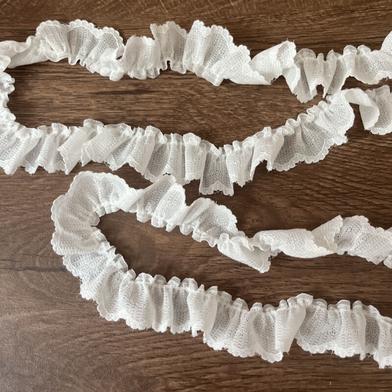 2.5cm Taiwanese Pleated White Simple Lace Collar Skirt Cuffs Baby Clothes Intestine Ring Clothing Material