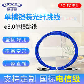 聚纤缆单芯单模铠装跳线防鼠咬跳线尾纤3米5米10米FC/LC/STLC直销