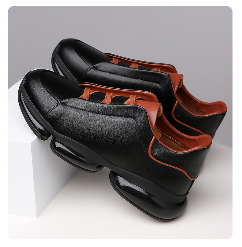 Giày sneaker nam da bò cổ thấp gót 3–5 cm đế cao su chống trượt thoáng khí — 1158 màu nâu, 1159 màu đen chi tiết 15