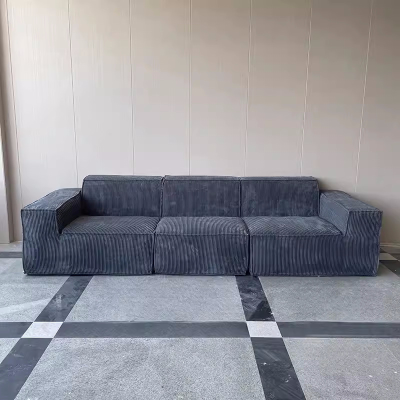Compressed Sofa Tofu Block Retro Corduroy Fabric Sofa Pure Sponge Frameless Vacuum Roll Package Living Room Sofa