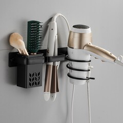 ヘアドライヤー収納ラックブラケットスペースアルミ浴室ヘアアイロンスプリントブラケット理髪ツール収納ラックヘアドライヤーラック
