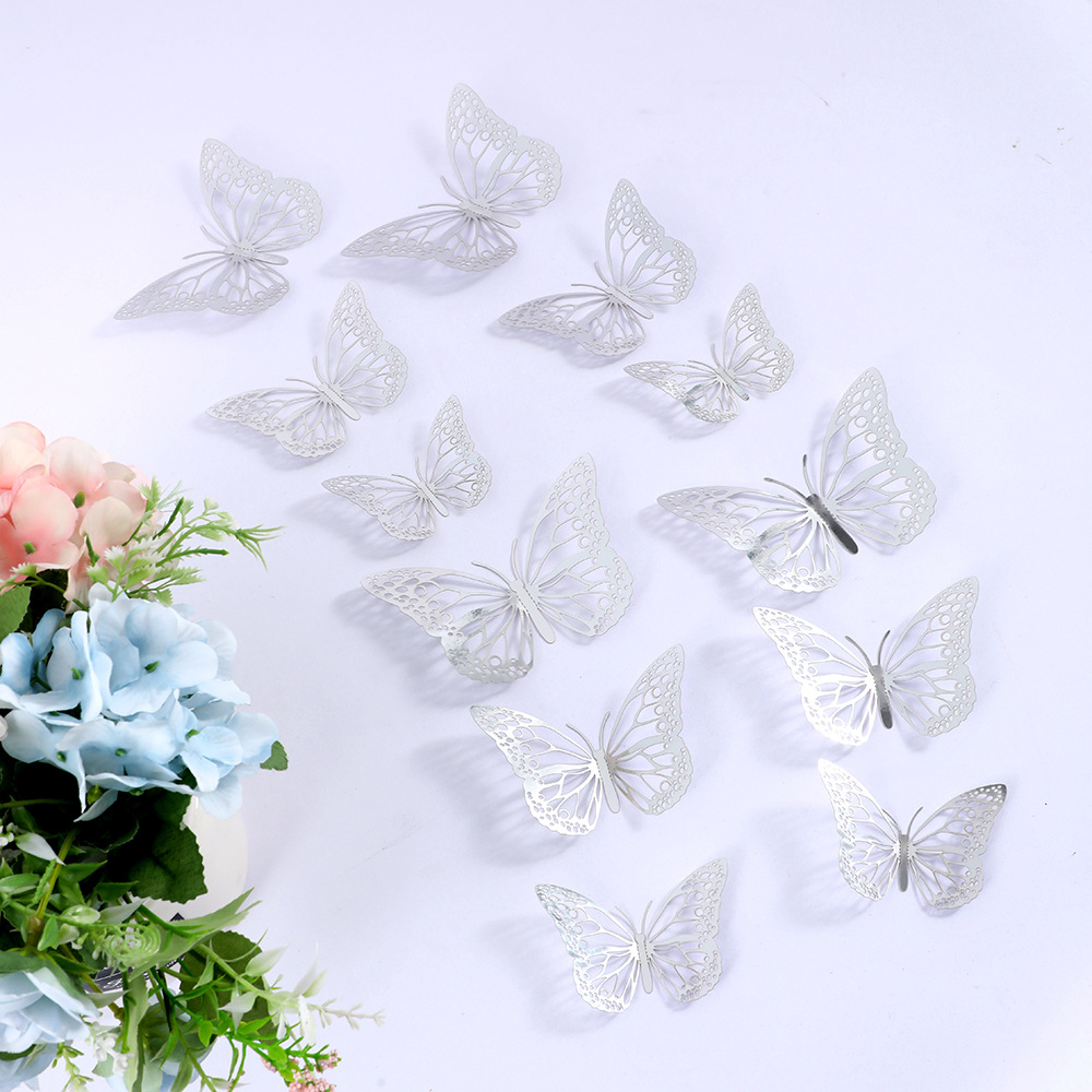 3d metallfjäril väggdekaler för vardagsrumsdekoration_voghion.com