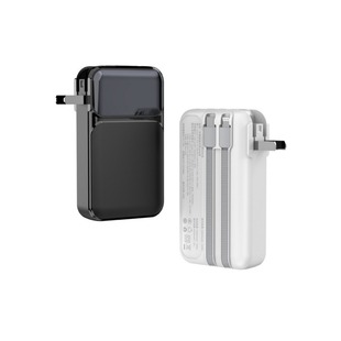 National 3C Certified New Pd22.5 Wall Charger with Built-In Ac Plug 10000 Mah Fast Charging Power Bank with Built-In Cable