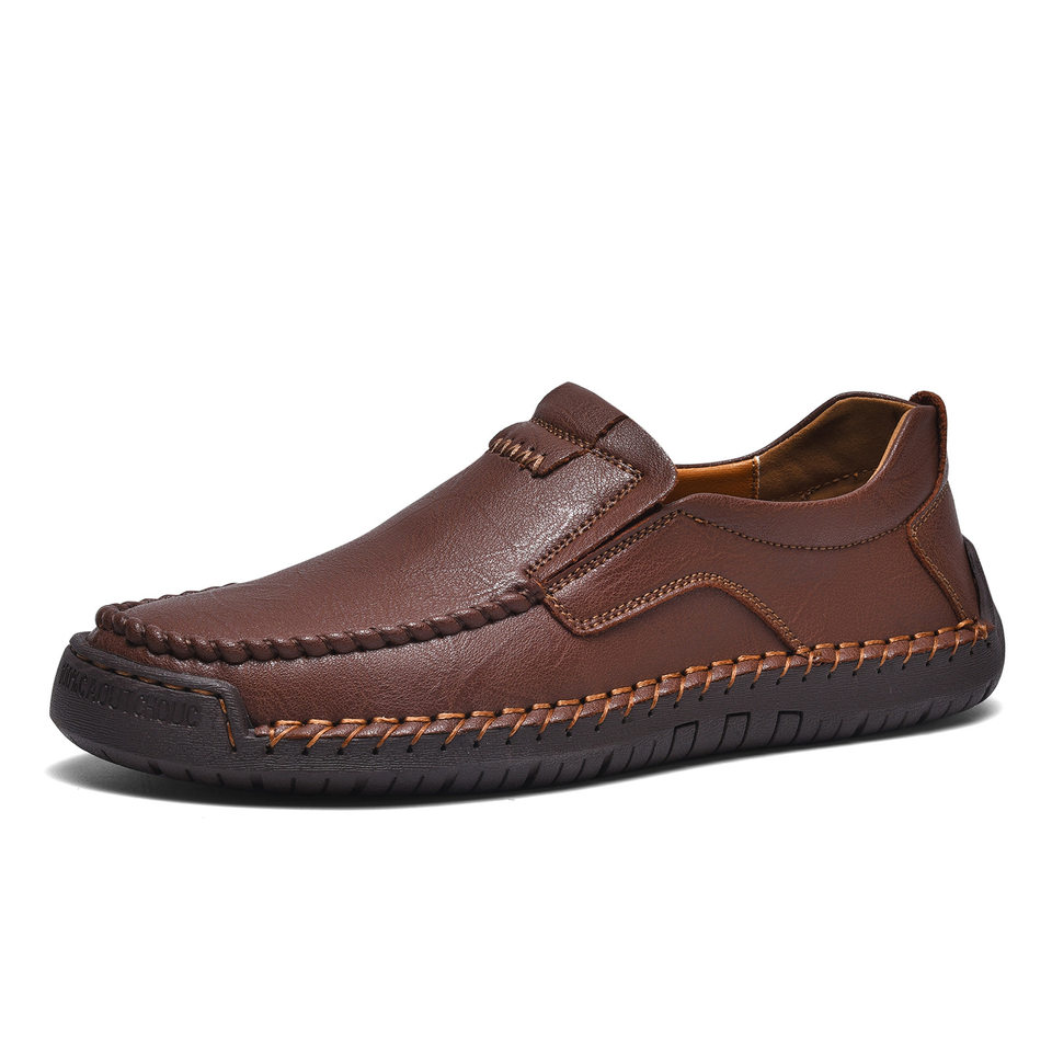 Giày lười nam da PU thoáng khí đế bằng mềm lái xe — F9917 Kaki, F9917 màu xám, F9917 nâu nhạt, F9917 nâu đậm