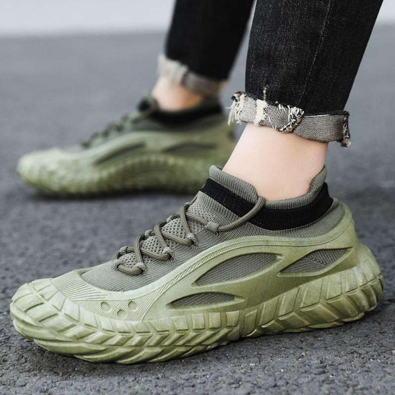 Elastic Socks Men's Shoes 2025 Spring and Summer New Style Fly-Knit Breathable Sports Casual Shoes Soft Sole Slip-On Slip-Ons