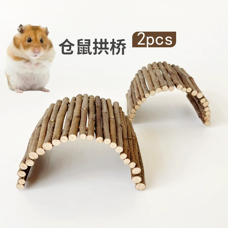 Яблочная ветка Арка мост Хомяк Игрушка туннель Золотой медведь коренной укус игрушки Поставки натуральная деревянная лестница