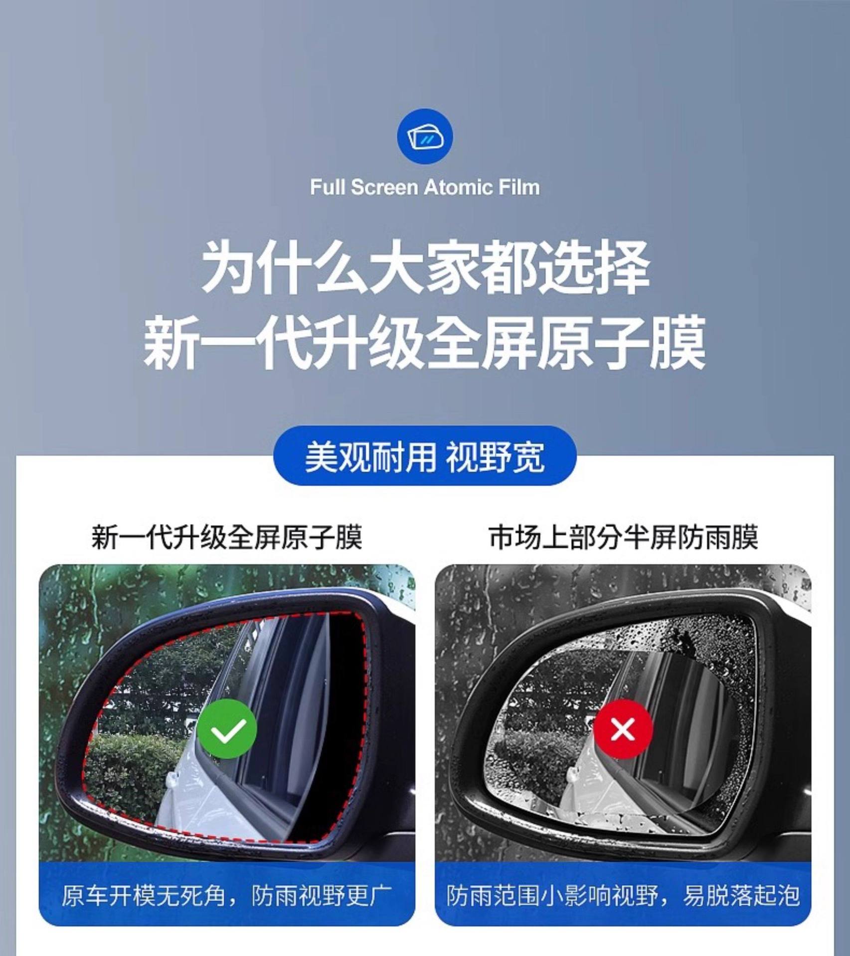 Rearview Mirror Anti-Rain Film Car Mirror Waterproof Anti-Fog Sticker