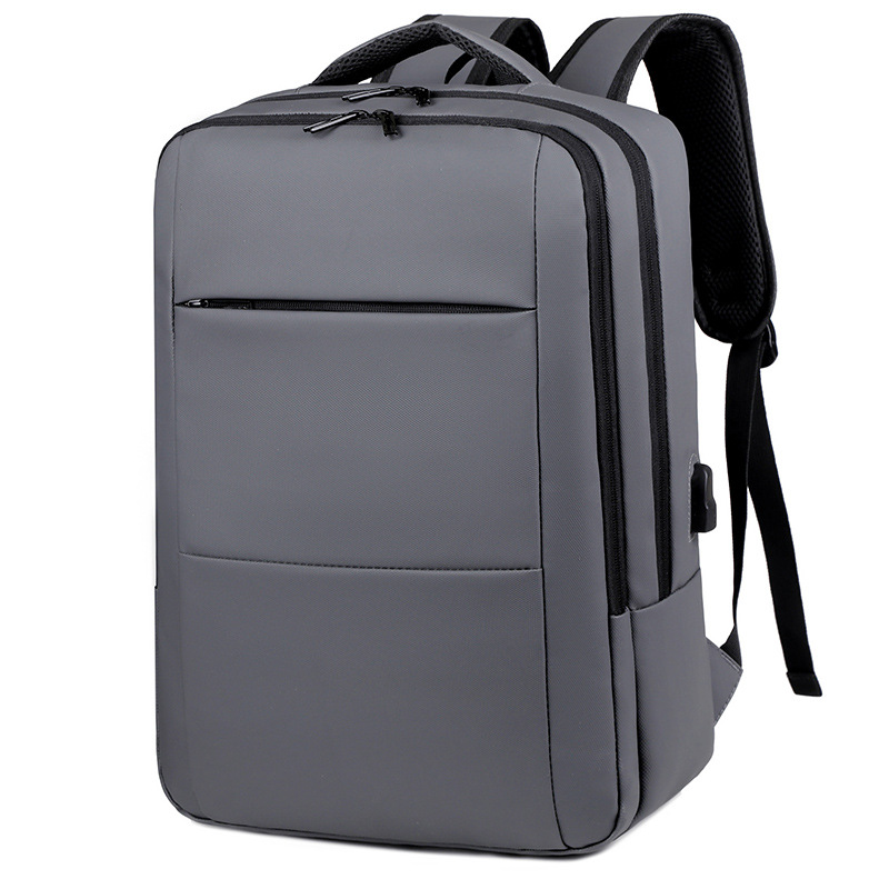 Mochila de película de cuero para hombre con carga USB transfronteriza