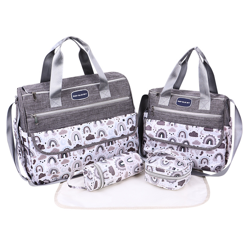 2025 Cross-Border Mommy Bag Multifunctional Mother Bag Multifunctional Mother and Baby Pregnant Women Portable Handbag Shoulder Bag When Going Out