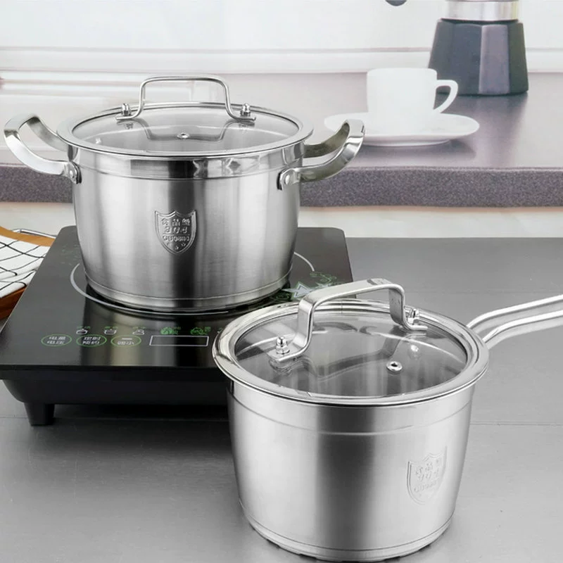 Milk Pot 304 Stainless Steel Cooker Home Elert Stewing Gas Electromagnetic Cooker General Cooking Soup Stewed Pot Decoction Soup Pot