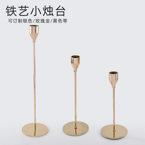 Factory-Approved Modern Home Iron Table Set Romantic Candlelight Dinner Tableware Iron Living Room Coffee Table Candle Holder