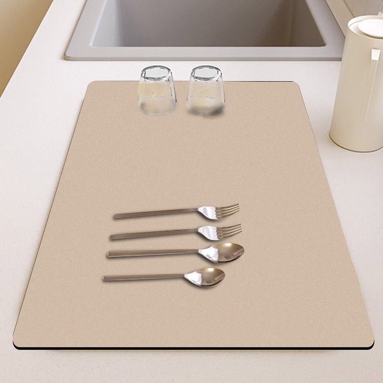 Solid Color Household Kitchen Drain Mat Sink Edge Drying Mat Bowl and Plate Heat Insulation Table Mat Wash-Free Wipe Absorbent Mat