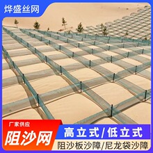 低立式防沙网pe平织防沙网穿沙公路沙漠治理方格HDPE尼龙阻沙障