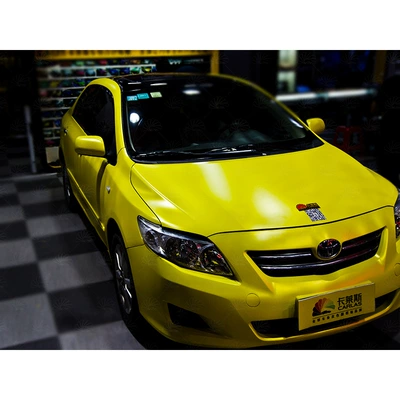 Color Changing Film Car Sticker | Auto Color Change Film - matte-diamond-yellow-charm-gold-152m16m