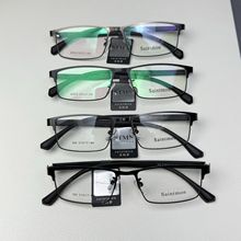 男士商务近视眼镜钢板架钢皮架眼睛架高档半框TR90眼镜框平光镜