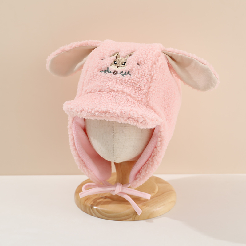 Sombrero de bebé invierno lindo conejo caliente gorra de peluche gruesa para niños y niñas gorra de pelo para niños