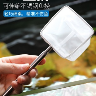 Stainless Steel Retractable Fishing Net Fish Tank Fishing Net Small 3D Fishing Net Pocket Dense Net Tropical Ornamental Fish Fishing Net