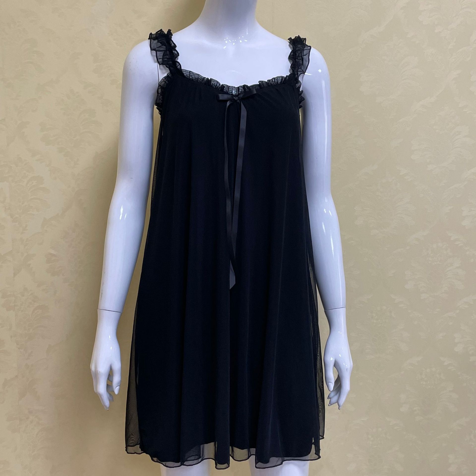 Source Factory New Mesh Suspender Nightgown for Women Pure Lusty Sweet Fairy Thin Pajamas for Women Summer Home Wear