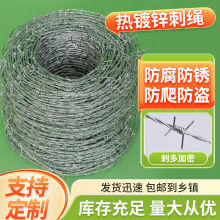 带刺铁丝围栏钢丝刺绳铁丝网防锈护栏网铁蒺藜防盗围墙防爬隔离网