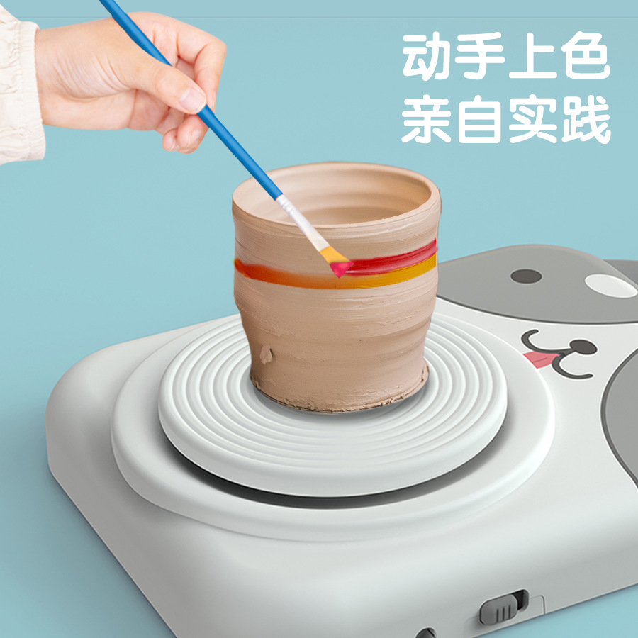 Arcilla suave niños máquina de cerámica eléctrica estudiantes la escuela primaria especial herramientas arcilla traje hecho a mano DIY juguetes Producción 6