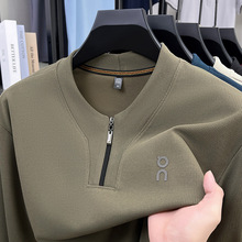 直播男士长袖卫衣春季时尚拉链圆领上衣潮流打底衫长袖t恤男