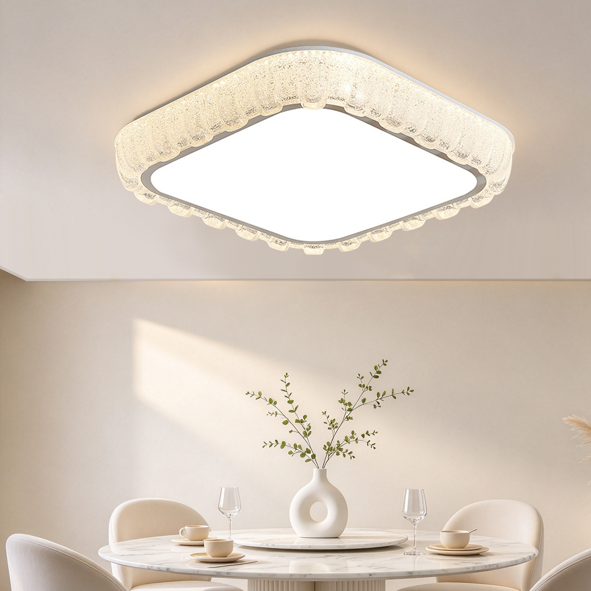 Lámpara de Techo de Espectro Completo con Protección Ocular de Hierro y Acrílico para Sala de Estar y Dormitorio