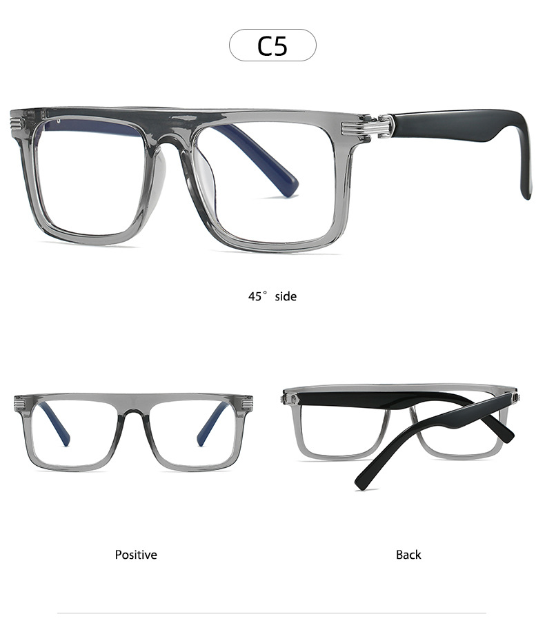 Retro Square Reading Glasses Men's Non-prescription Frame Versatile_voghion.com