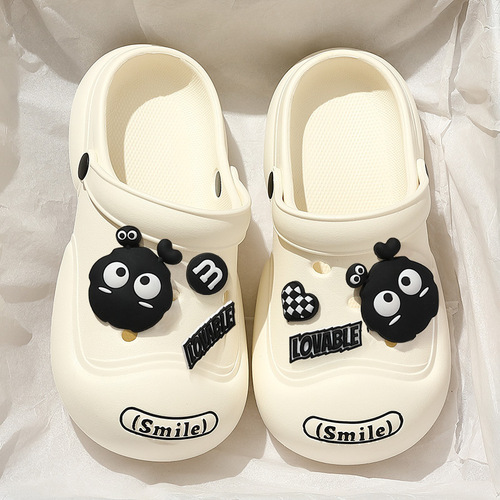 Croc Shoes Women's Summer Outerwear  Beach Sandals Thick Sole Soft Sole Soft Feeling Baotou Home Summer Slippers Wholesale
