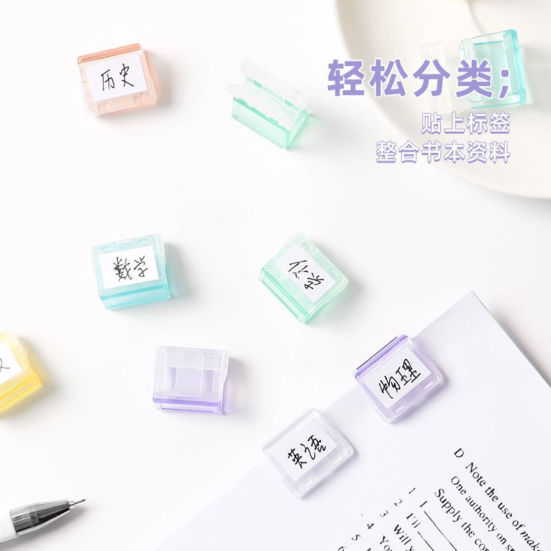 Push push clip transparent colored small clip office document smooth…