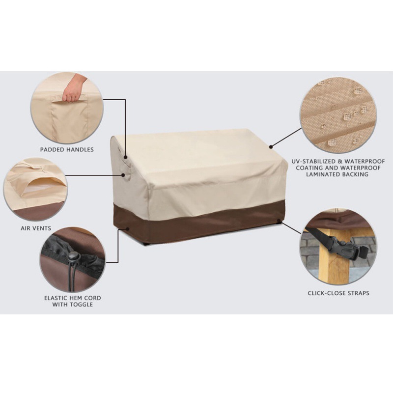 亚马逊热销户外庭院双人沙发罩防水防晒防尘露台家具罩