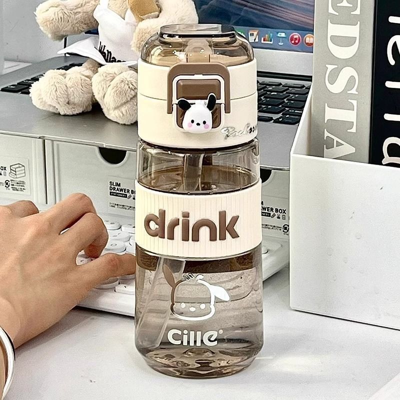 2025 New Ins High-Looking Straw Cup for Students and Children Summer Portable Double Drinking Water Kettle