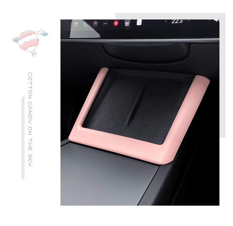 Suitable for Tesla's New Version Model Y/3 Central Control Wireless Charging Decorative Frame Interior Protection Color Changing Accessories