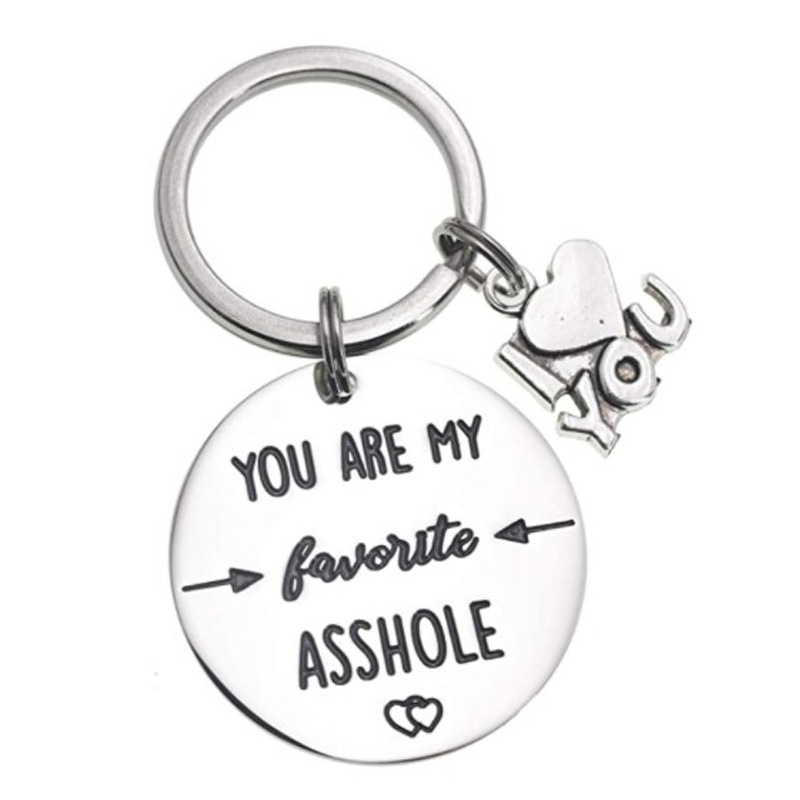 Valentine's Day You Are My Favorite Ake Hole Stainless Steel Letting Keyring display picture 2