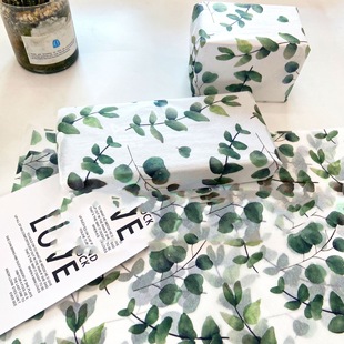 Wild Forest Green Leaves Eucalyptus Leaves Sydney Paper Cuttable Flower Gift Box Lining Paper Clothing Wrapping Paper
