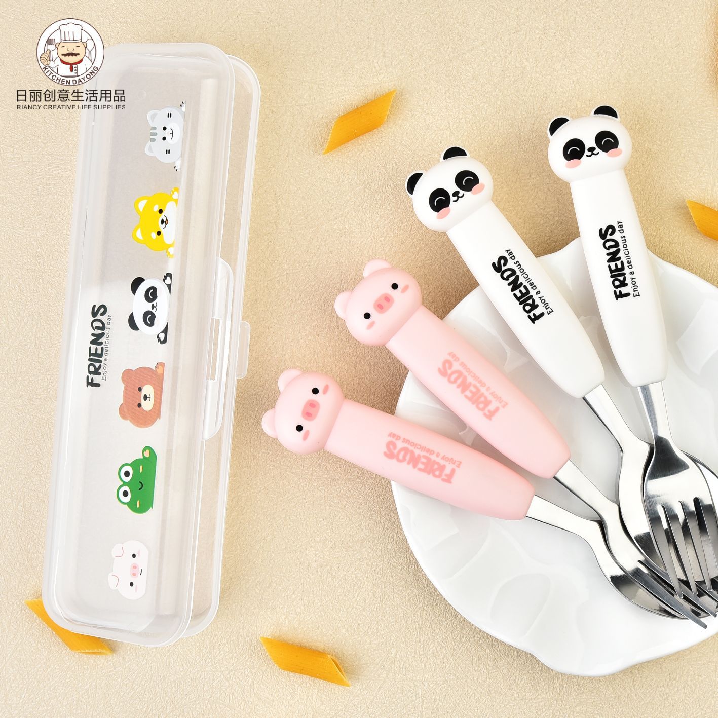 Juego de Cubiertos Portátiles de 2 Piezas de Acero Inoxidable, Grado Alimenticio, para Regalos