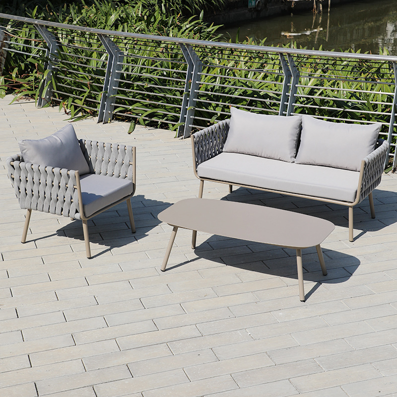 Sofá al aire libre Patio Terraza Jardín Ocio Asiento individual al aire libre Combinación Departamento de ventas Sala de muestras Sofá de ratán