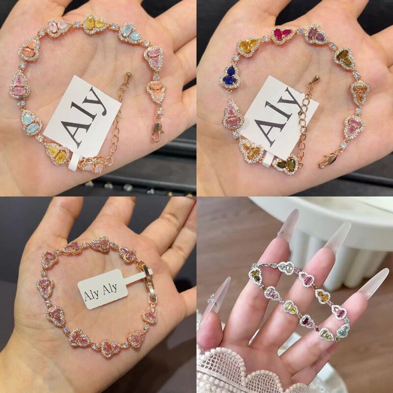 【Rainbow on the Wrist】Sweet and Stylish Rhinestone Bracelet, Fashionable and Exquisite, with a High-End Feel, Light Luxury, Niche, Versatile for Everyday Wear