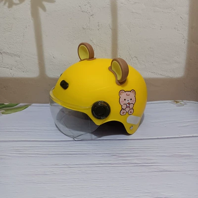 Certified 1-5 Years Old Electric Motosiklet kaskı (dəbilqə) - no-1-rhubarb-brown-bear-ears-1-5-years-old-short-lens-3c