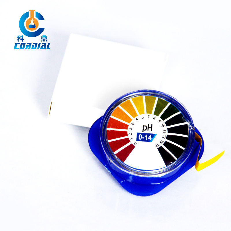 Keding tipo de exportación 5 m rollo de papel de prueba caja de plástico redonda de PH0-14 tipo de prueba PH valor de PH papel de prueba extenso