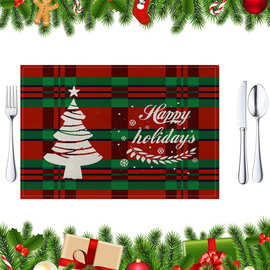 跨境亚马逊圣诞节餐垫杯垫防滑厨房沥水垫硅藻泥吸水吸油隔热垫